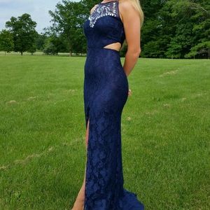 Sexy Crystal Cut Out Prom Dress